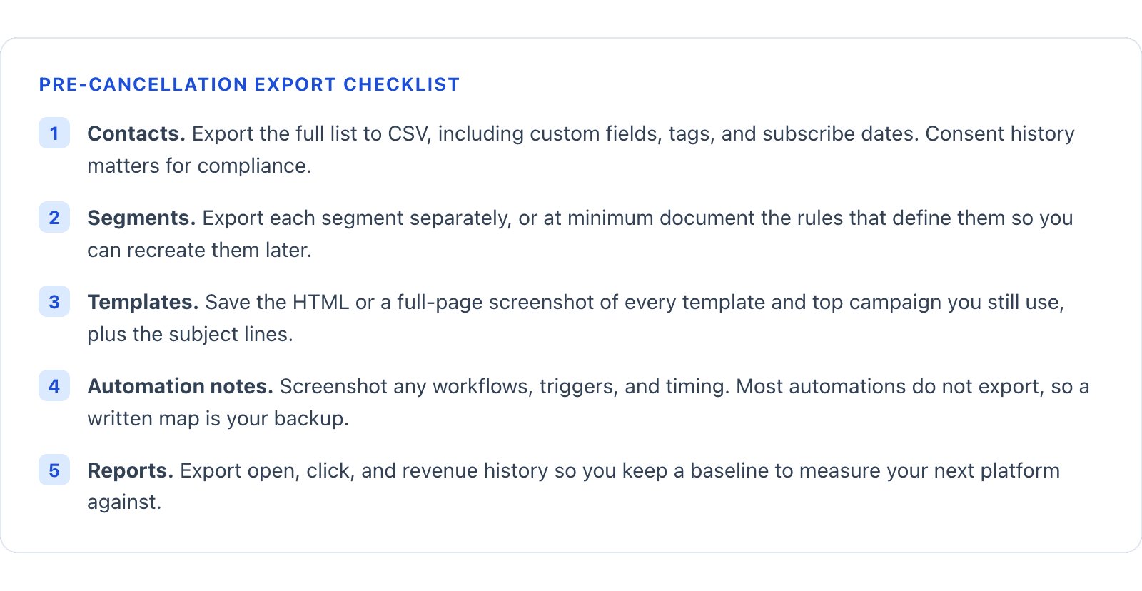 How to Cancel VerticalResponse: Step-by-Step, What to Export First, and What Happens to Your Data visual 1