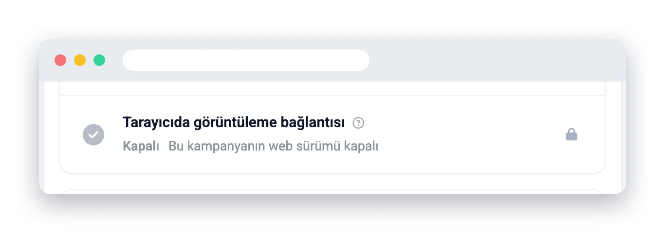 Web sürümü kapalı olduğu için kilitlenmiş Tarayıcıda görüntüleme bağlantısı satırı